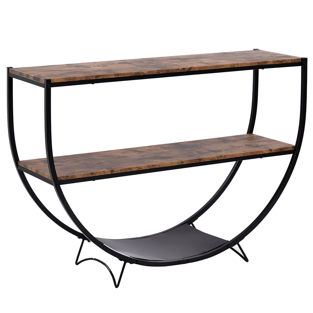 Demilune Console Table with Shelf