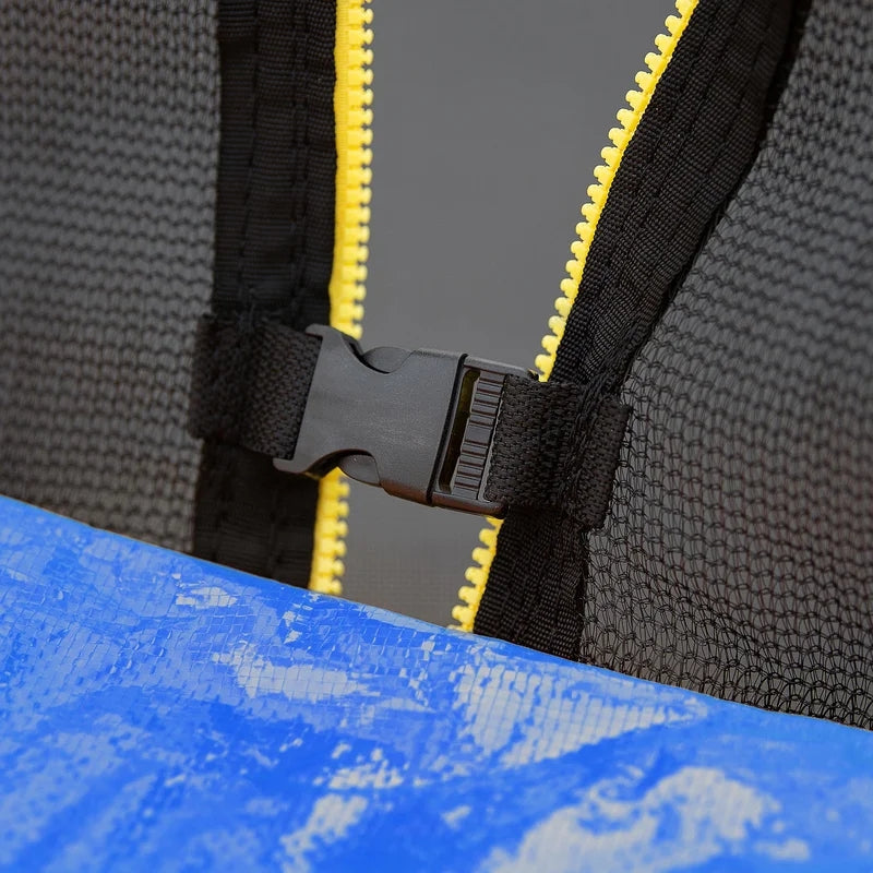 10FT Trampoline With Basketball Hoop Inflator And Ladder, Blue