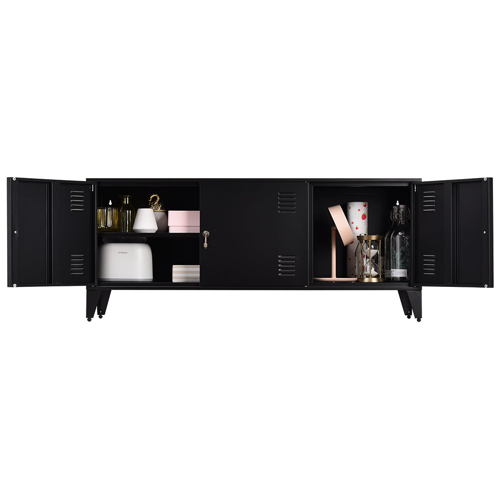 Metal TV Stand with Cabinet