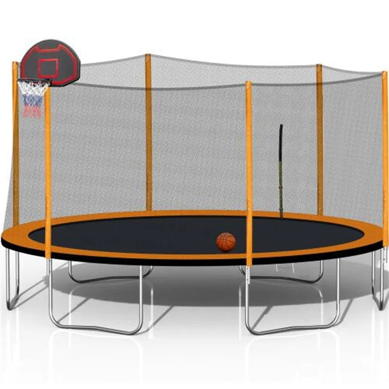 14FT Powder-Coated Advanced Trampoline With Basketball