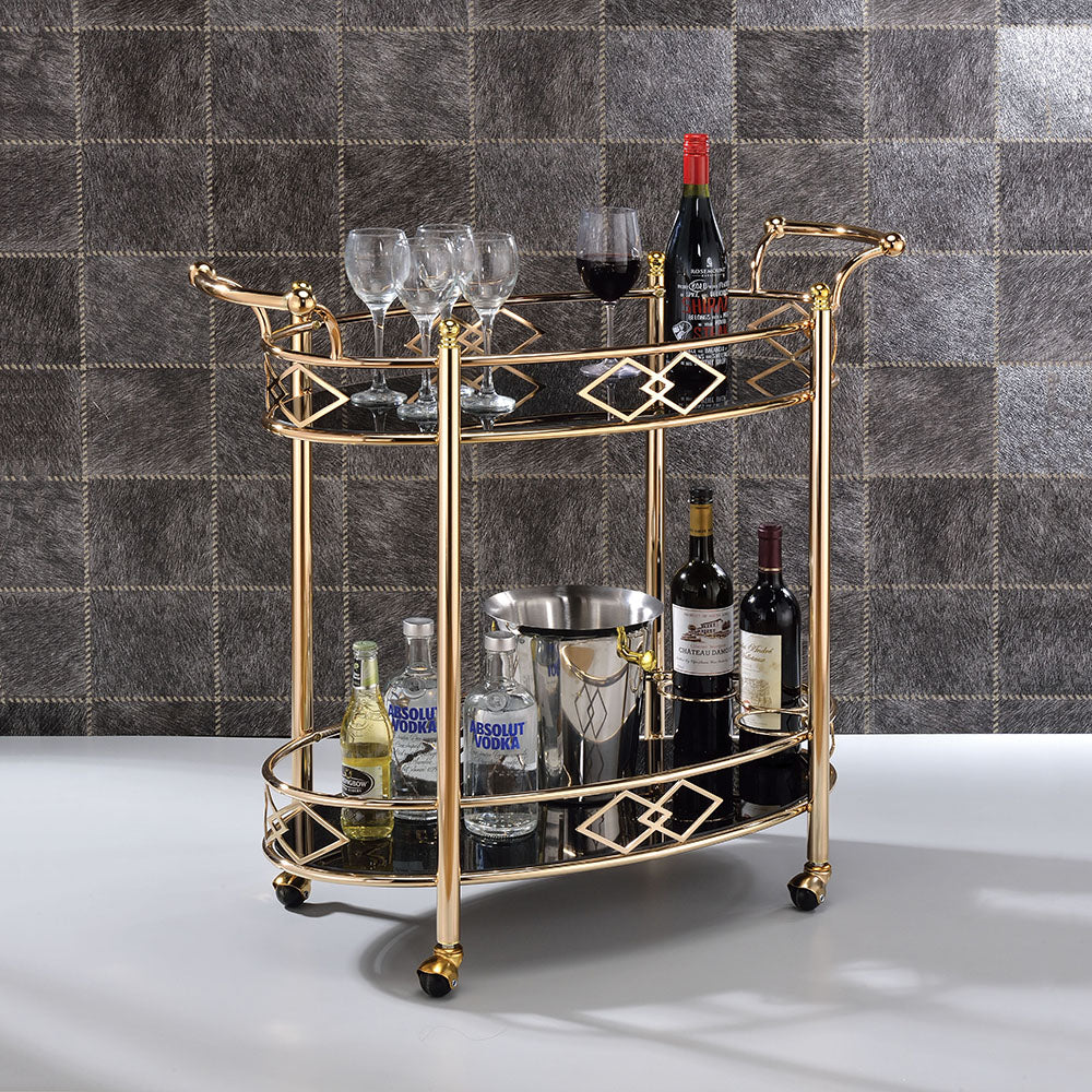 Glass Serving Cart with Wheels