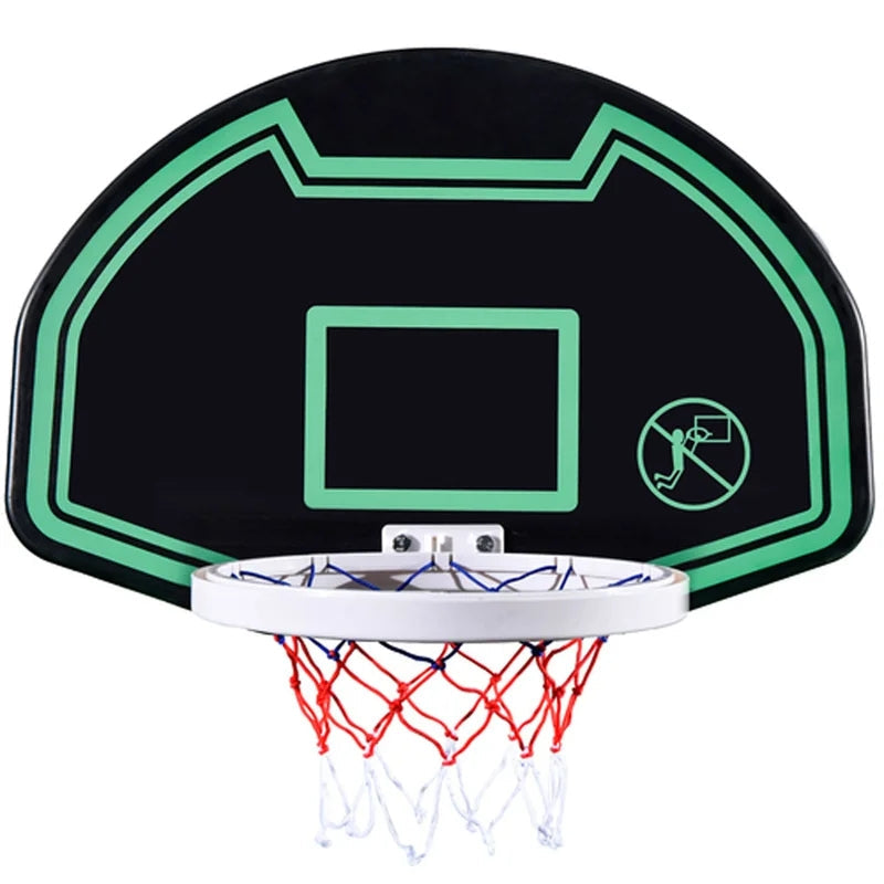 16FT Round Trampoline With Safety Enclosure Net &?Ladder, Basketball Hoop, Green