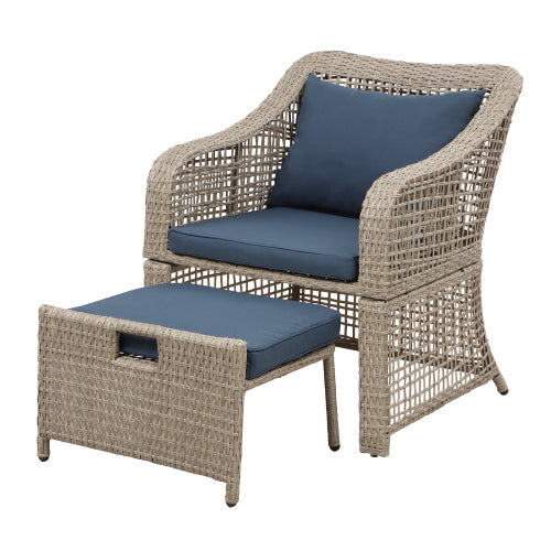 5pcs Patio Furniture Set Rattan Wicker Chairs Set