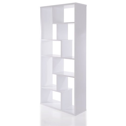 Modern Geometric Cube Bookshelf in White