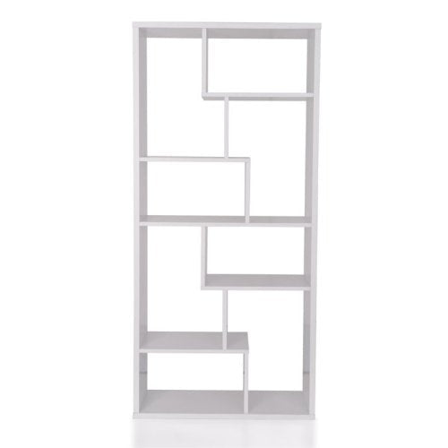 Modern Geometric Cube Bookshelf in White