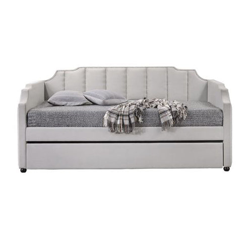 Twin Size Daybed w/Trundle, Dove Gray Velvet