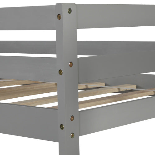 Twin over Twin/King Bunk Bed with Trundle, Gray