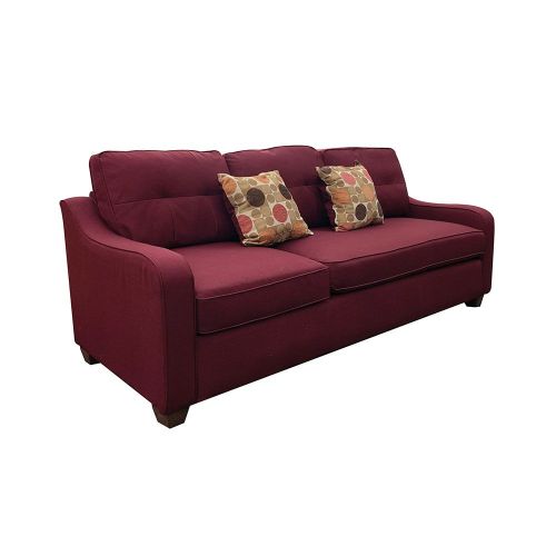 3 Seaters Sectional Sofa W/2 Pillows, Red Linen