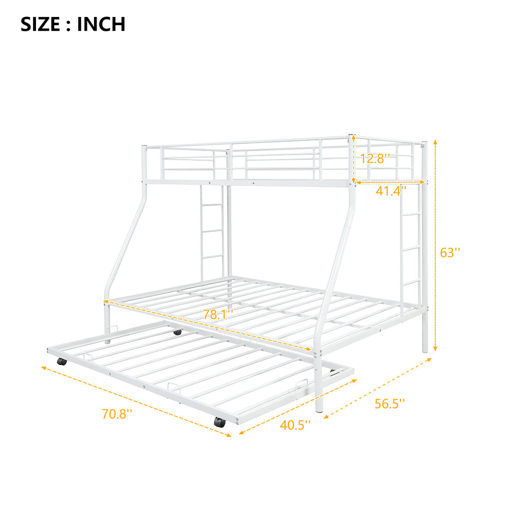 Twin over Full Bed with Twin Size Trundle