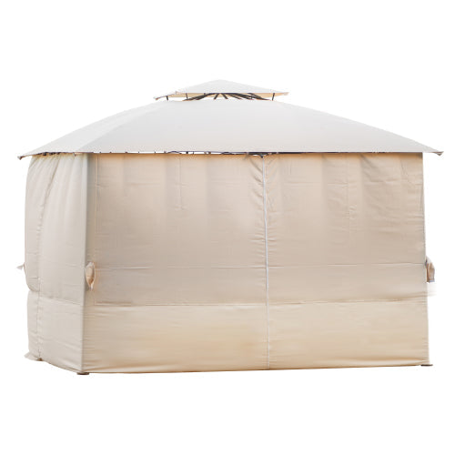 Double Tiered Canopy Outdoor Tent with UV Protection, Beige