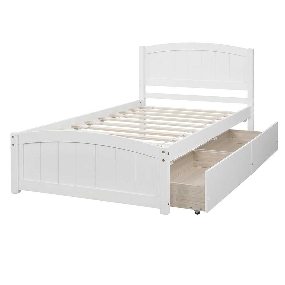 Twin size Platform Bed with Two Drawers