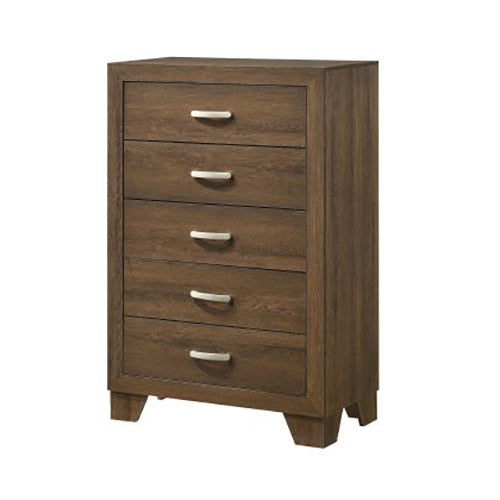 Traditional 5 Drawer Chest Storage Cabinets, Oak