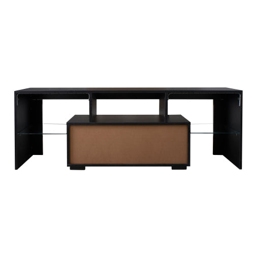 TV Stand with Adjustable LED RGB Lights, Black