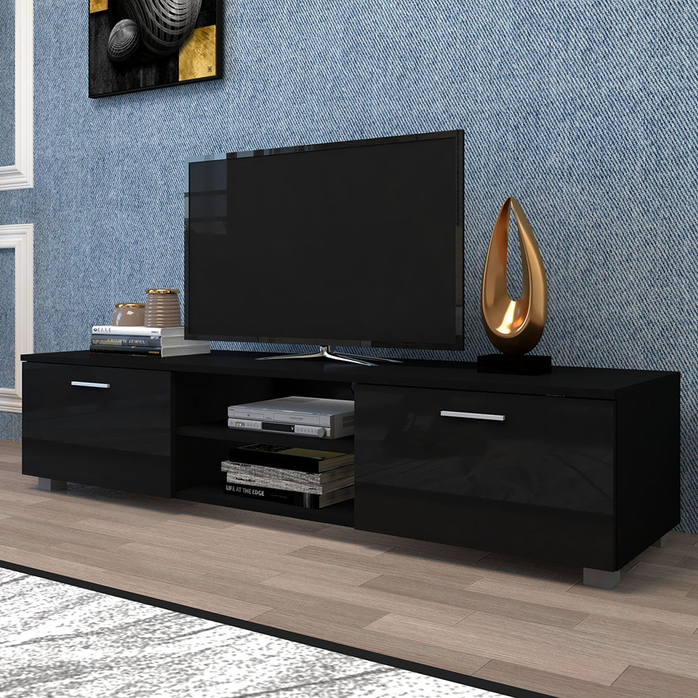 TV Stand with Storage Cabinet with Open Shelves