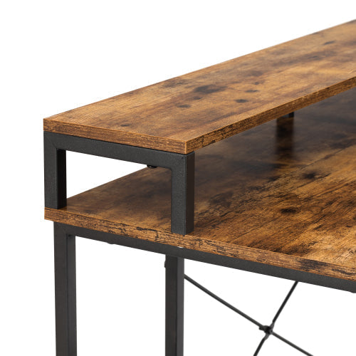 Computer Desk with Keyboard Tray, Rustic Brown