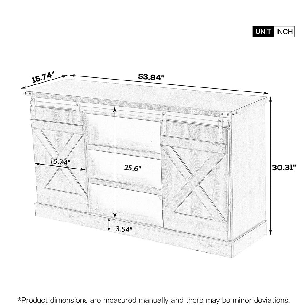 TV Cabinet with Sliding Barn Doors