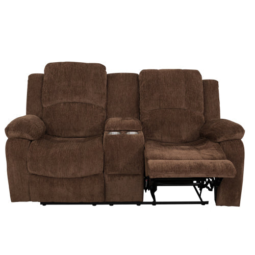 Love Seats Soft Chenille Fabric Sofa Recliner, Brown