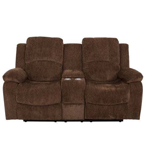 Love Seats Soft Chenille Fabric Sofa Recliner, Brown