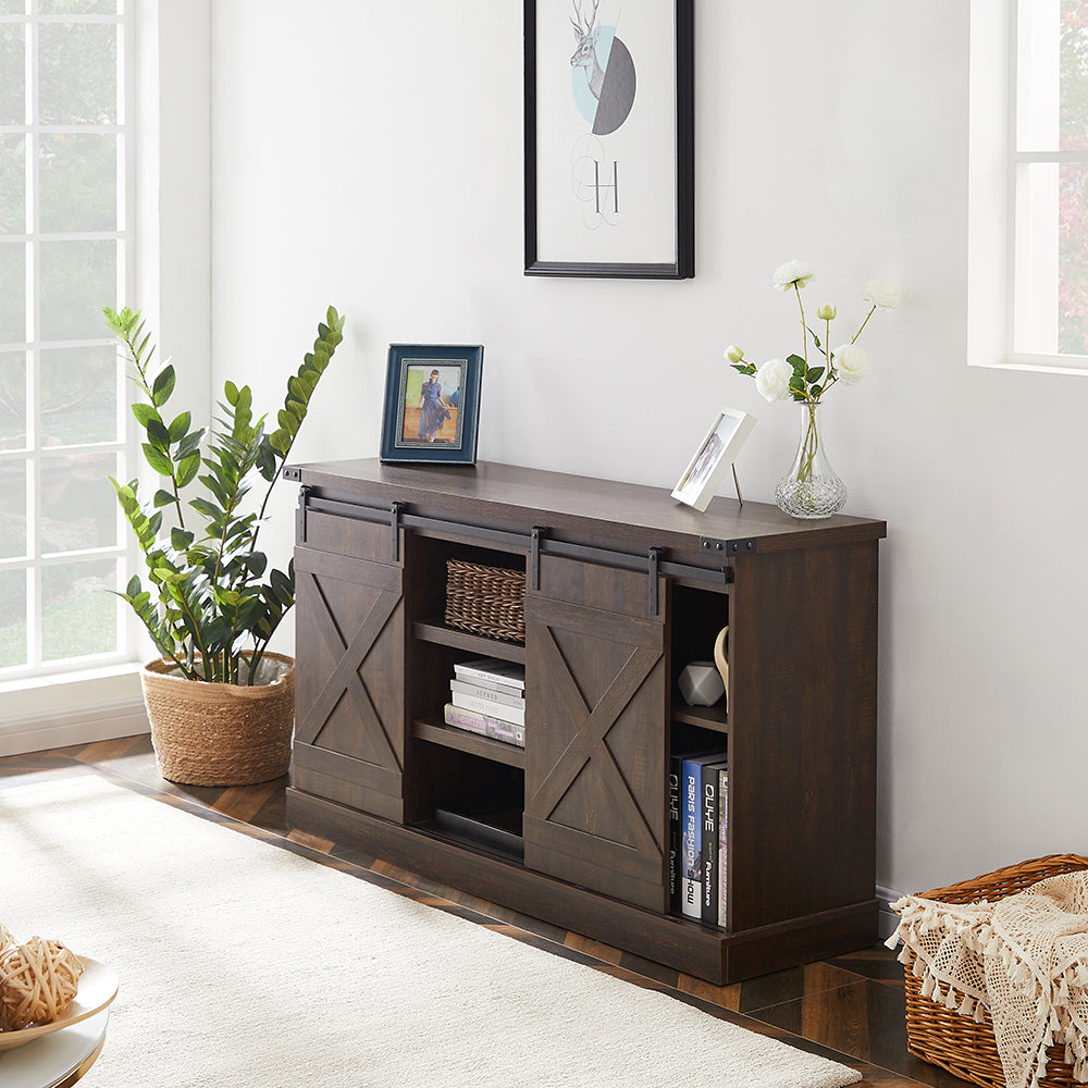 TV Cabinet with Sliding Barn Doors