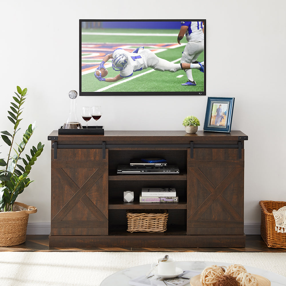 TV Cabinet with Sliding Barn Doors