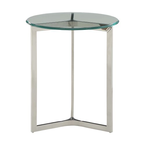 End Table in Stainless Steel & Clear Glass