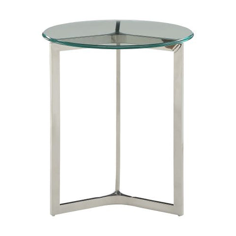 End Table in Stainless Steel & Clear Glass