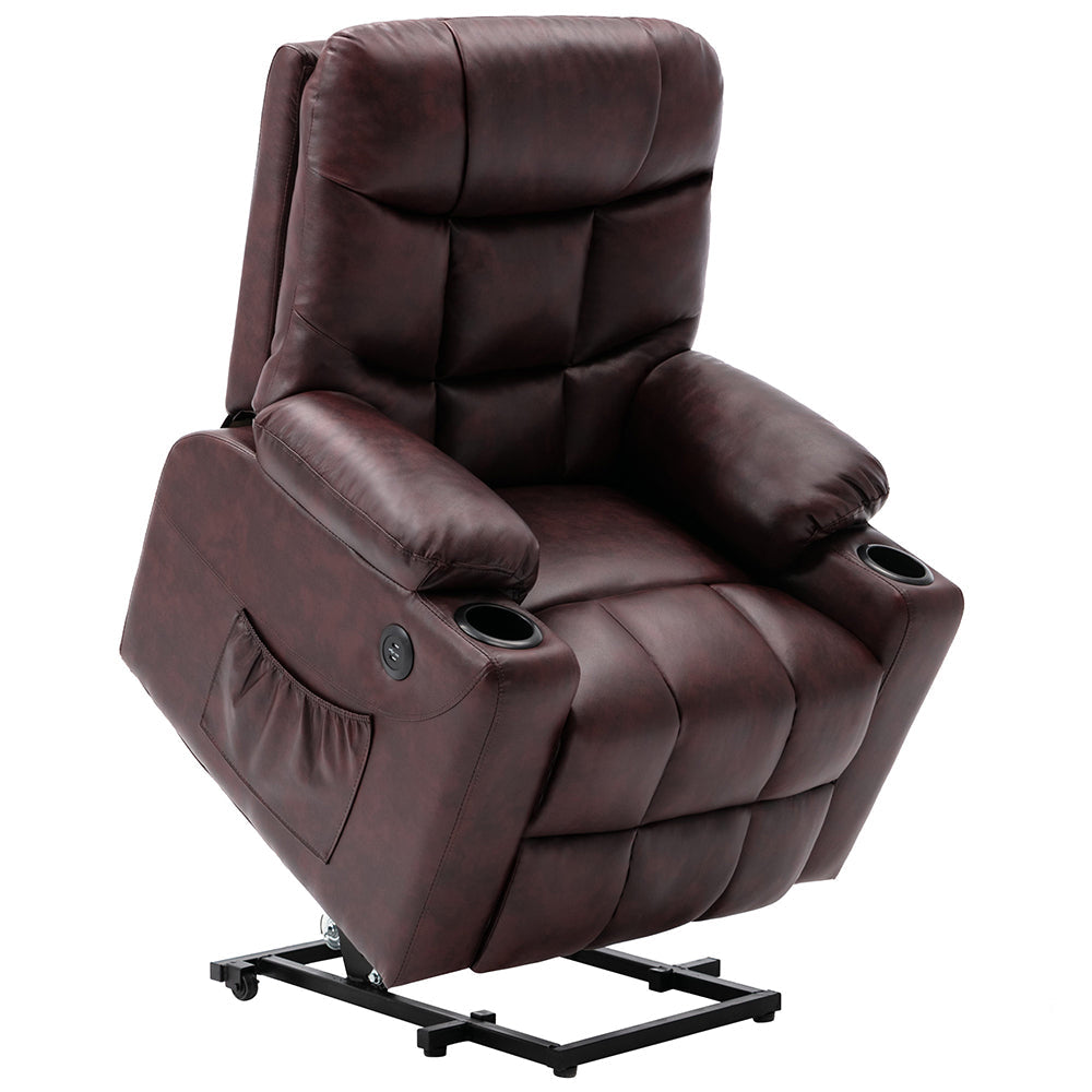 Power Lift Recliner Chair PU Leather Sofa with Massage