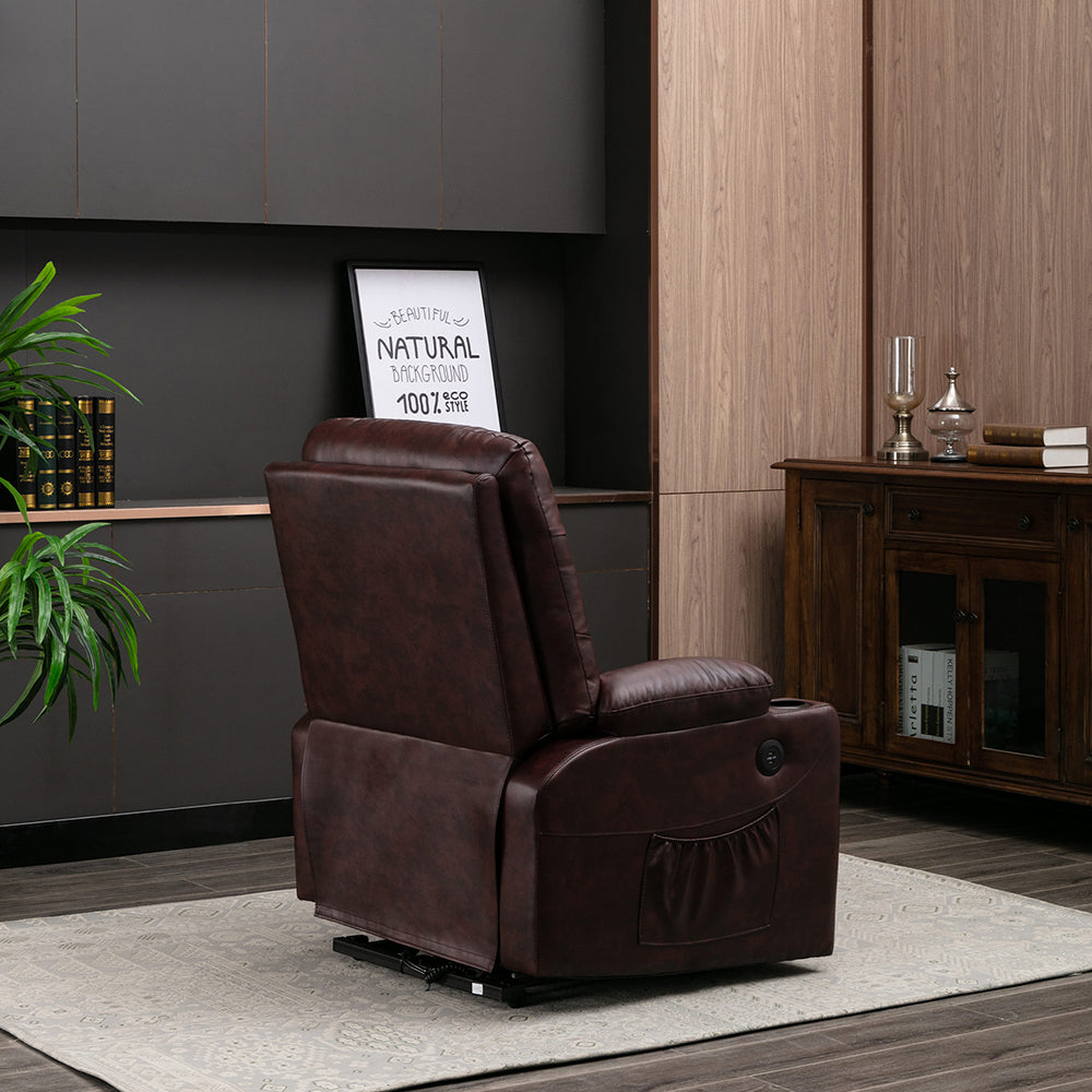 Power Lift Recliner Chair PU Leather Sofa with Massage