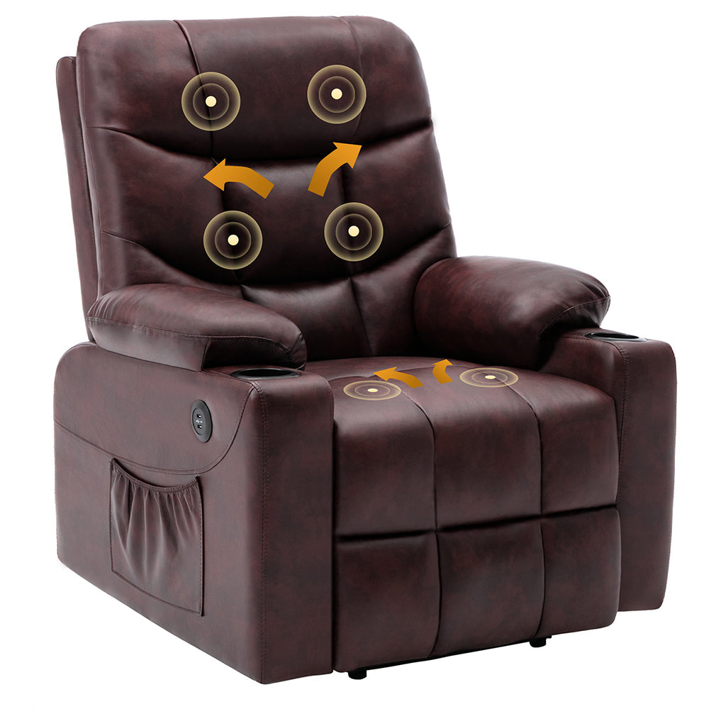 Power Lift Recliner Chair PU Leather Sofa with Massage