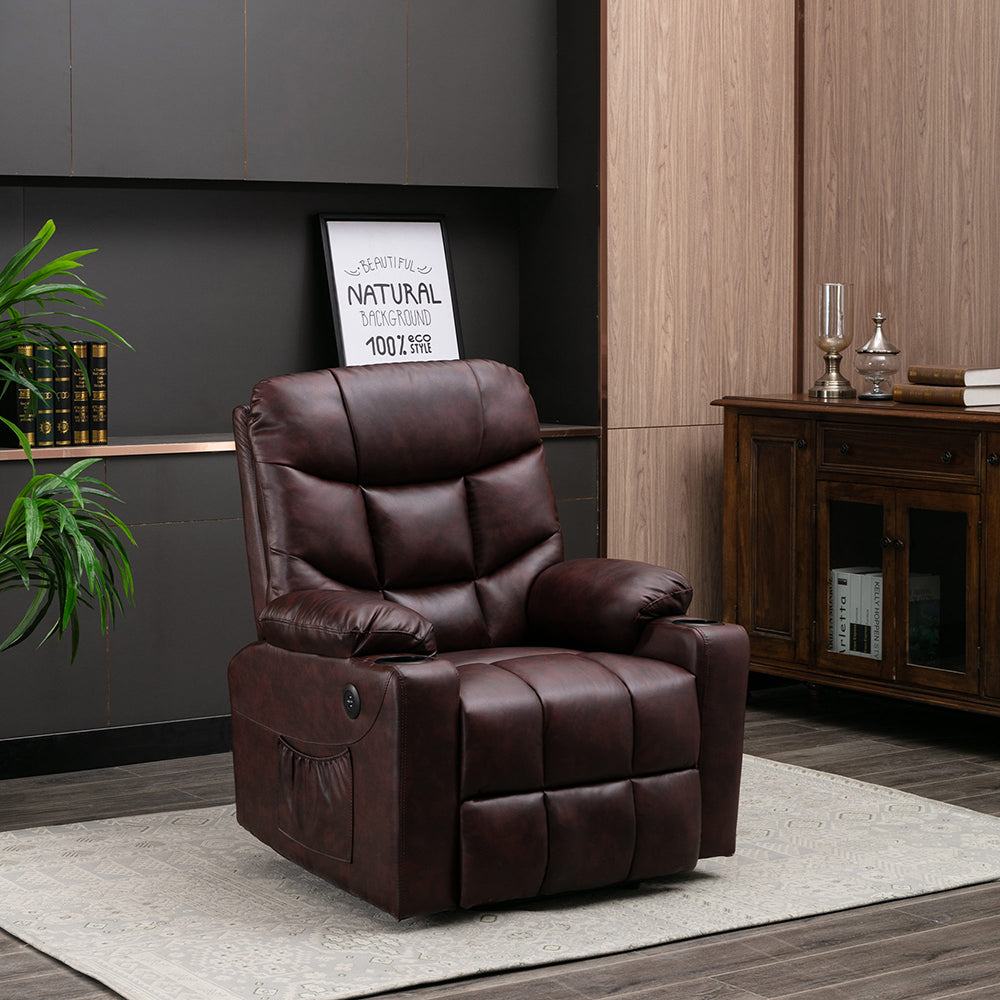 Power Lift Recliner Chair PU Leather Sofa with Massage