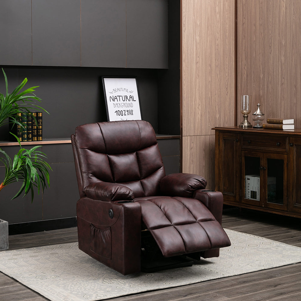 Power Lift Recliner Chair PU Leather Sofa with Massage