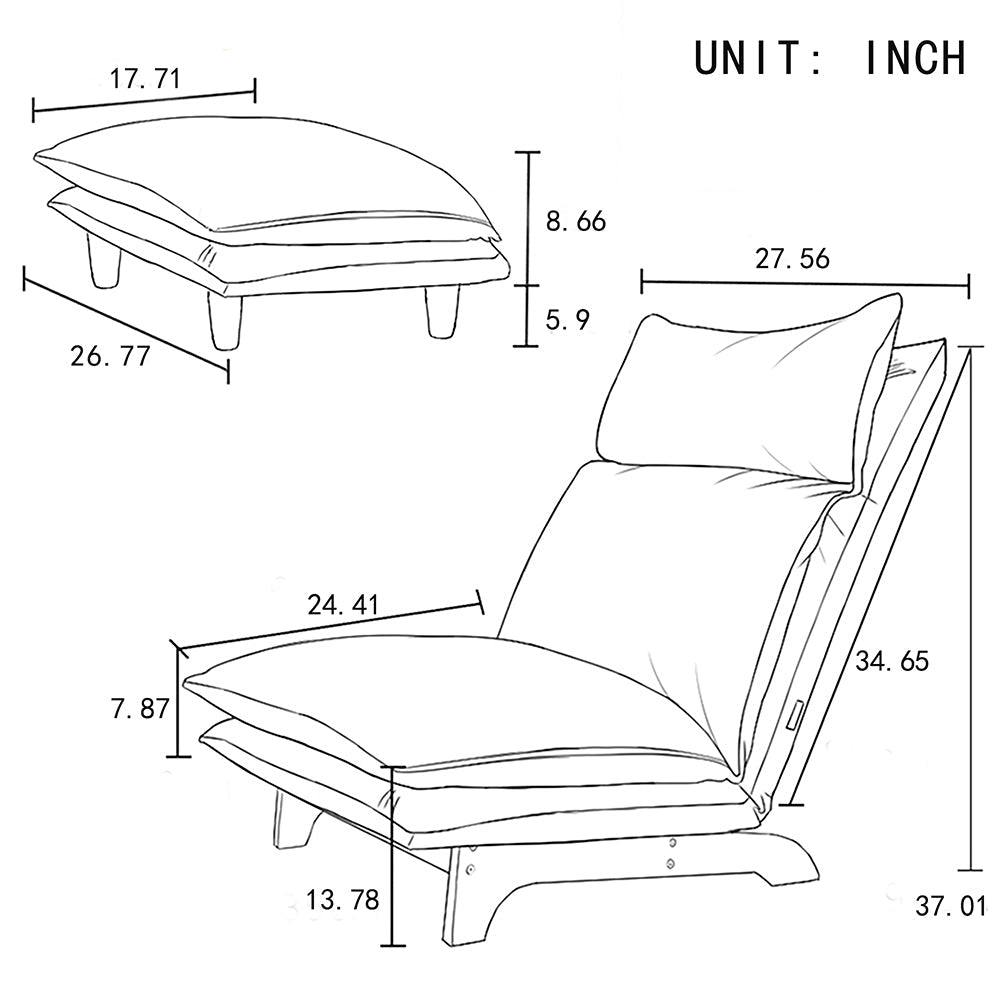 Foldable Recliner with Ottoman