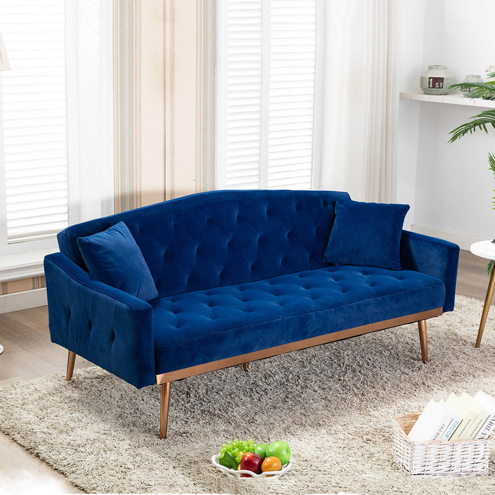 Velvet Convertible Sofa Bed Cushion Couch