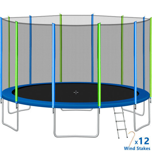 16FT Trampoline for Kids with Safety Enclosure Net, Ladder