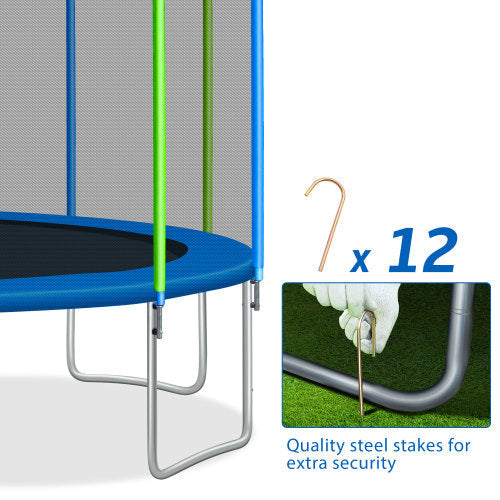 16FT Trampoline for Kids with Safety Enclosure Net, Ladder