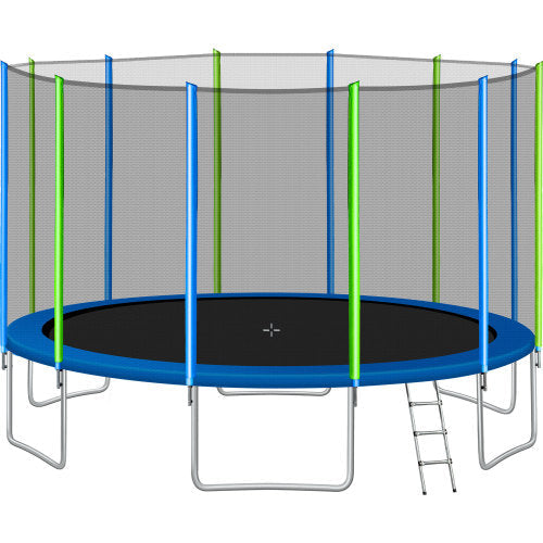 16FT Trampoline for Kids with Safety Enclosure Net, Ladder