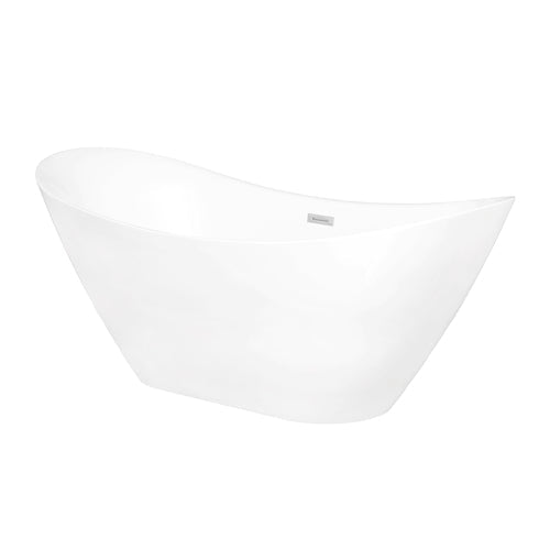 Acrylic Alcove Bathroom Soaking Bathtub, White