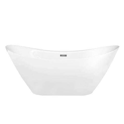 Acrylic Alcove Bathroom Soaking Bathtub, White