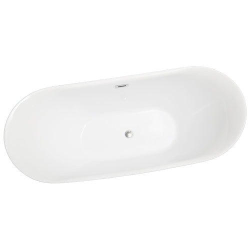 Acrylic Alcove Bathroom Soaking Bathtub, White