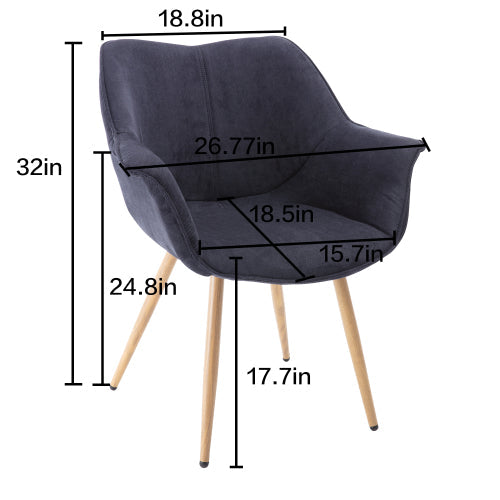 Modern Upholstered Fabric Dining Chairs ( Set of 2/ Navy Blue)