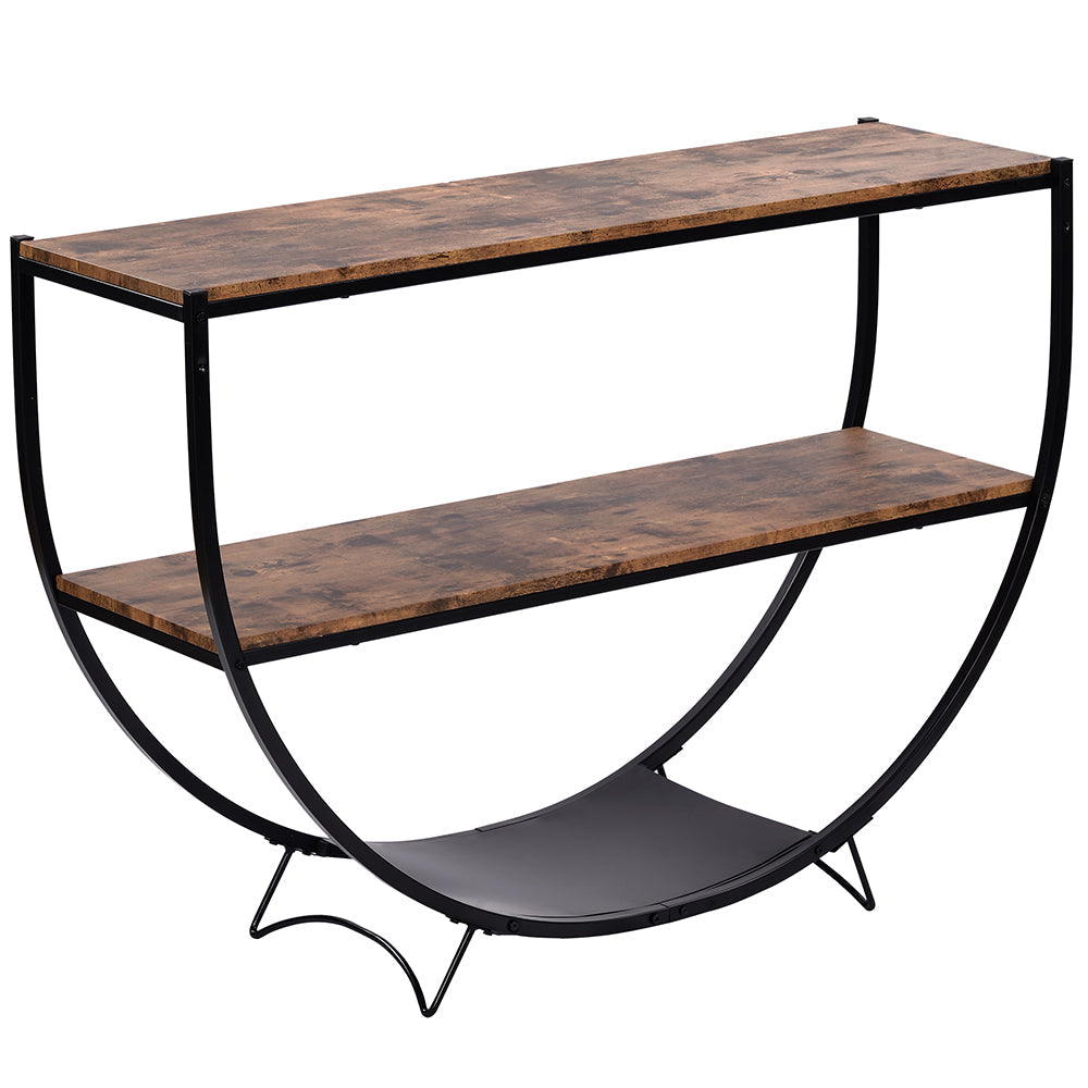 Demilune Console Table with Shelf