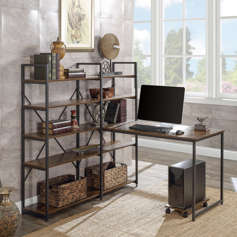 Large Computer Desk with 5-tier Hutch Bookshelf