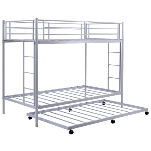 Twin over Twin Bunk Bed with Trundle, Grey