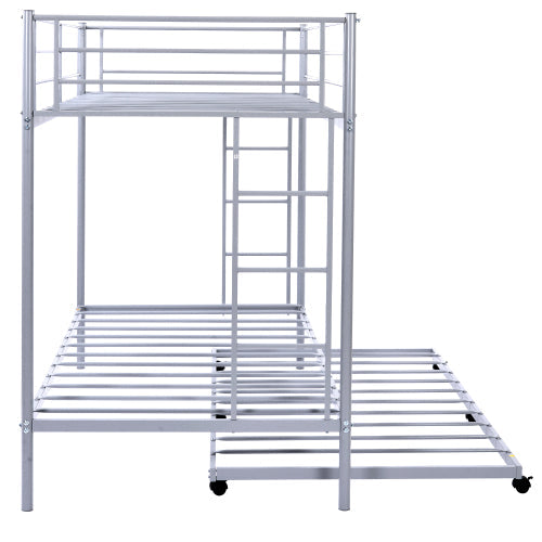 Twin over Twin Bunk Bed with Trundle, Grey