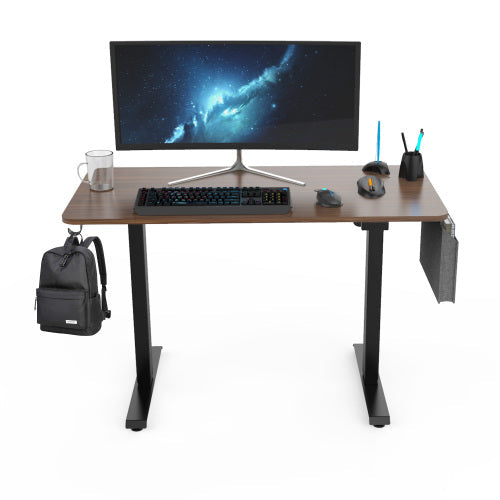 Height Adjustable Electric Standing Desk with Headset Hook and Storage Bag