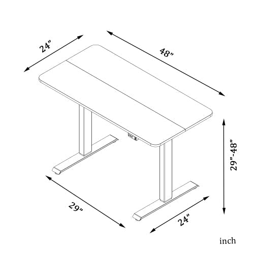 Height Adjustable Electric Standing Desk with Headset Hook and Storage Bag