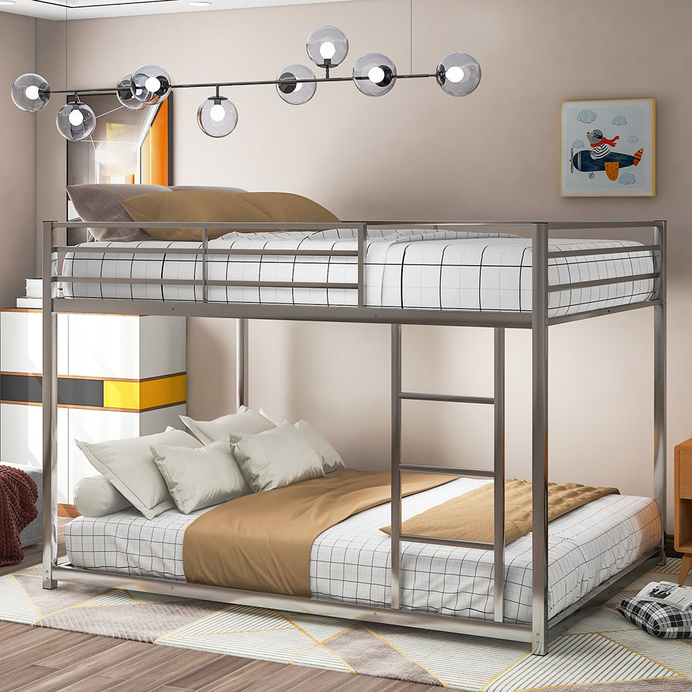 Full over Full Metal Low Bunk Bed