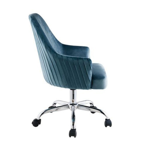 360 Degree Swivel Office Chair, Blue Velvet