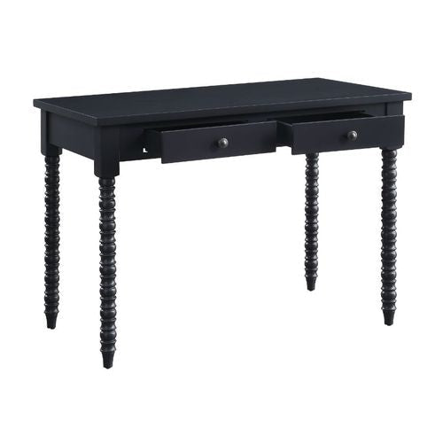 Traditional Wooden Writing Desk, Black Finish