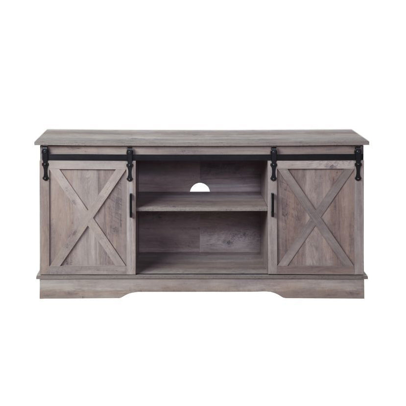 TV Stand with Shelves and Sliding Barn Doors